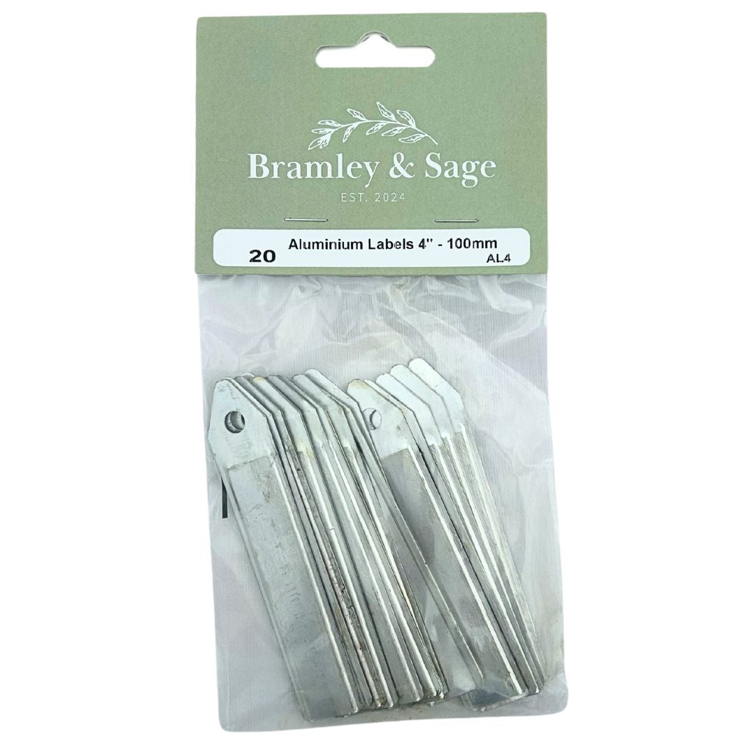 Bramley & Sage 4" 100mm Aluminium Labels (pack of 20)