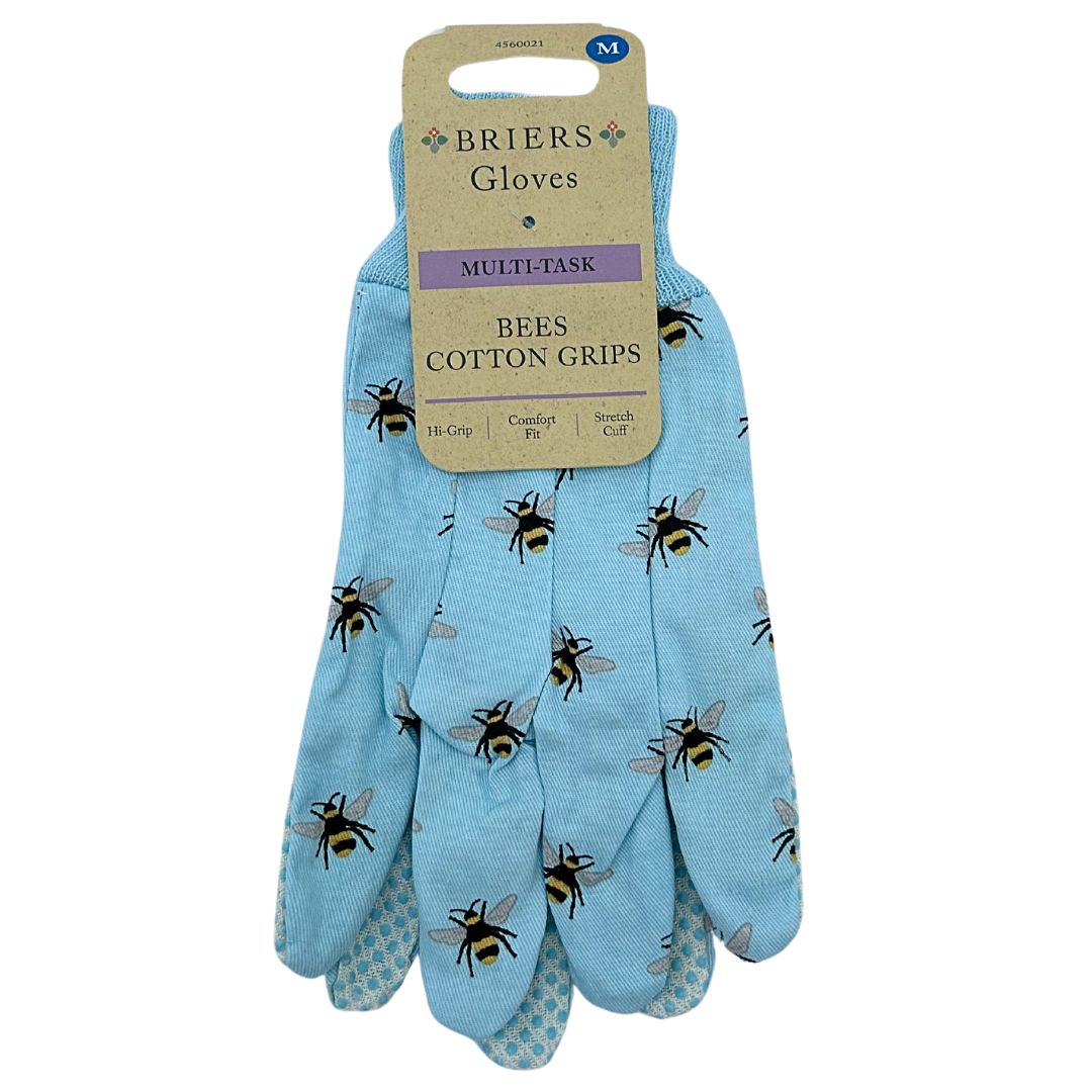 Briers Ladies Triple Pack Bee Print Cotton Gardening Gloves