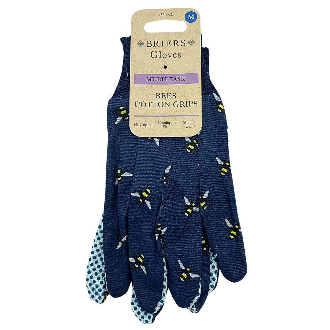 Briers Ladies Triple Pack Bee Print Cotton Gardening Gloves