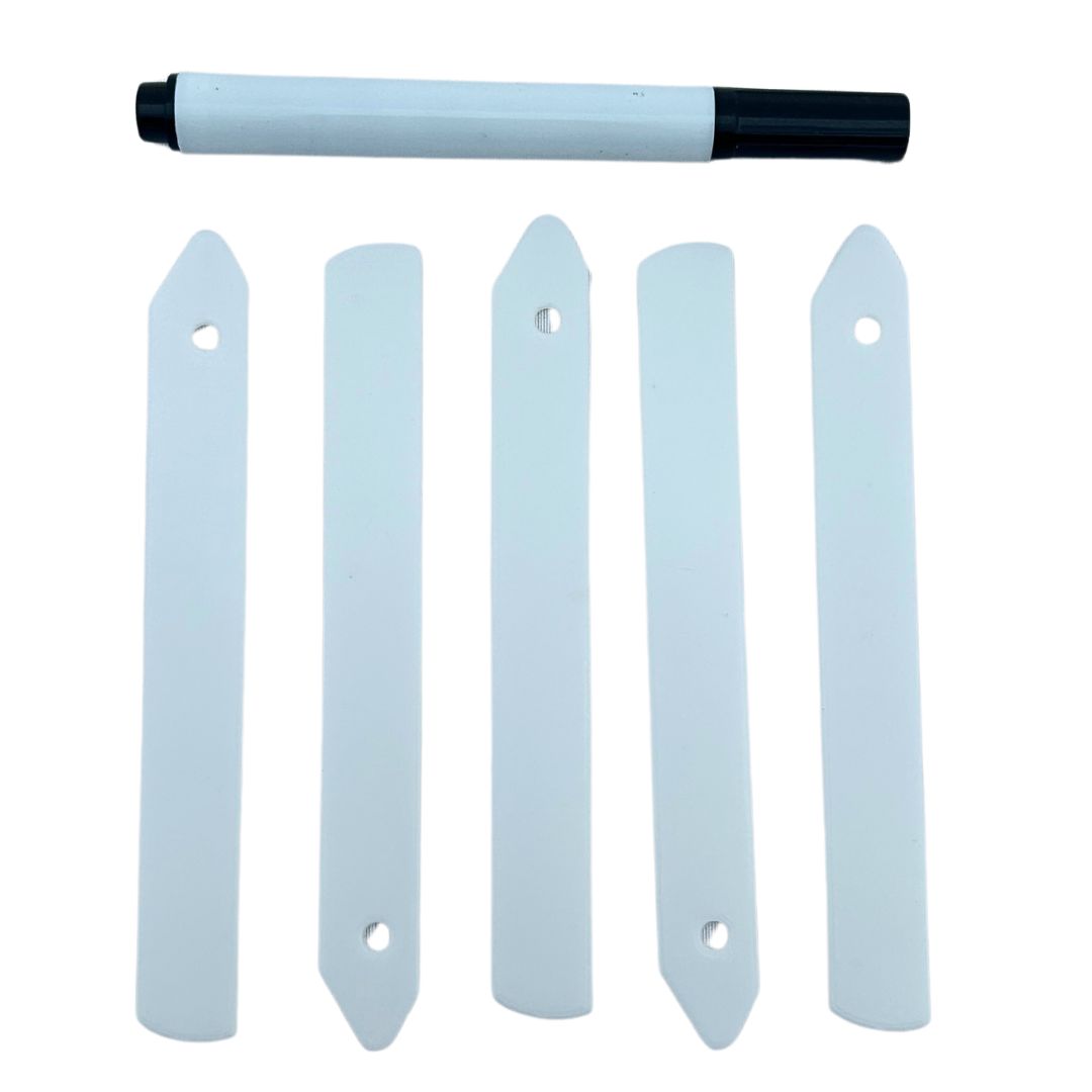 Bramley & Sage White Reusable Plant Labels with Marker Pen (25 labels)