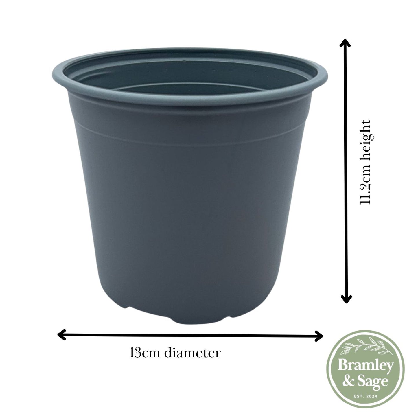 Bramley & Sage 13cm 1 litre Grey Pots - Choose Quantity