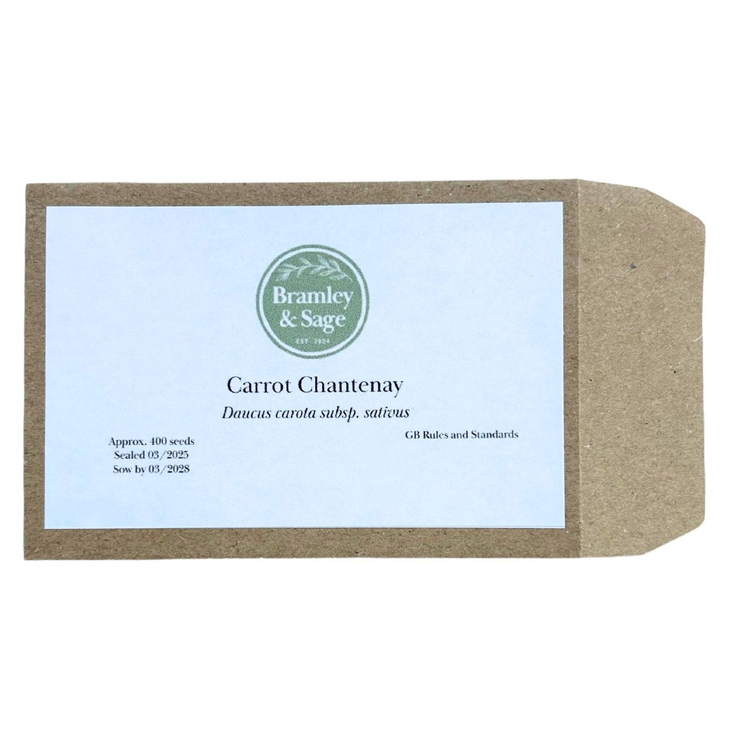 Bramley & Sage Chantenay Carrot Seeds – approx. 400 seeds pp