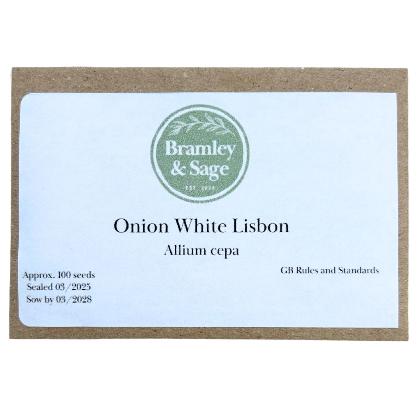 Bramley & Sage White Lisbon Salad Onion Seeds – approx. 100 seeds pp.