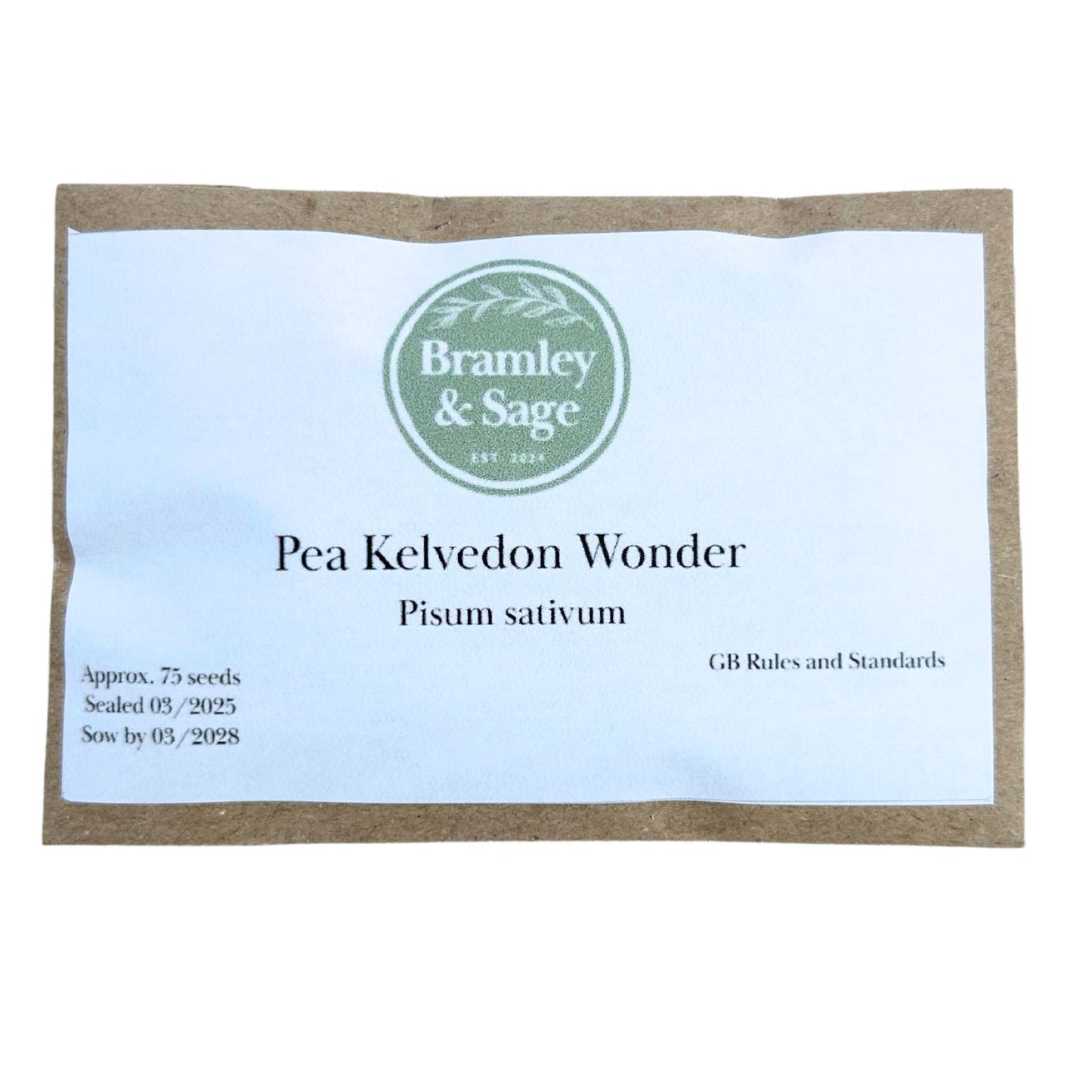 Bramley & Sage Second Early Kelvedon Wonder Pea Seeds – approx. 75 seeds pp.