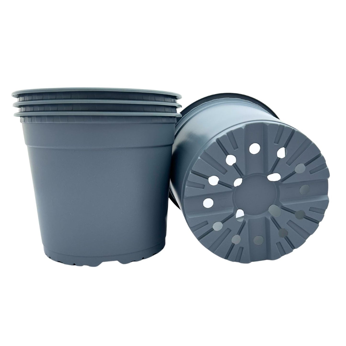 Bramley & Sage 22cm 5 litre Grey Pots - set of 10