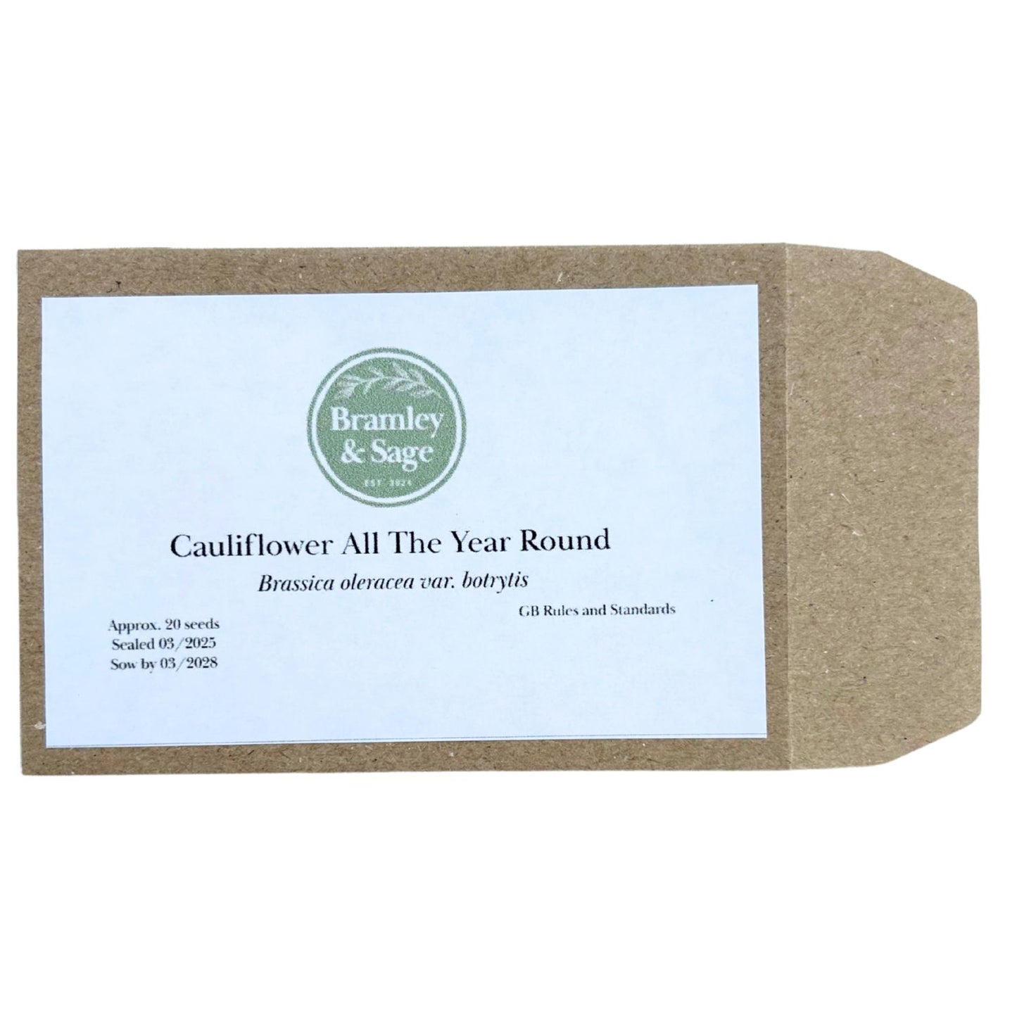 Bramley & Sage Cauliflower All Year-Round Seeds – 20 seeds pp
