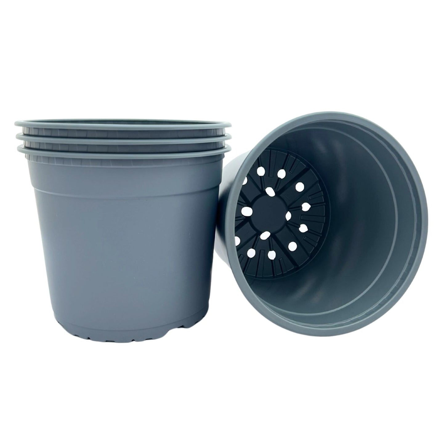 Bramley & Sage 22cm 5 litre Grey Pots - set of 10