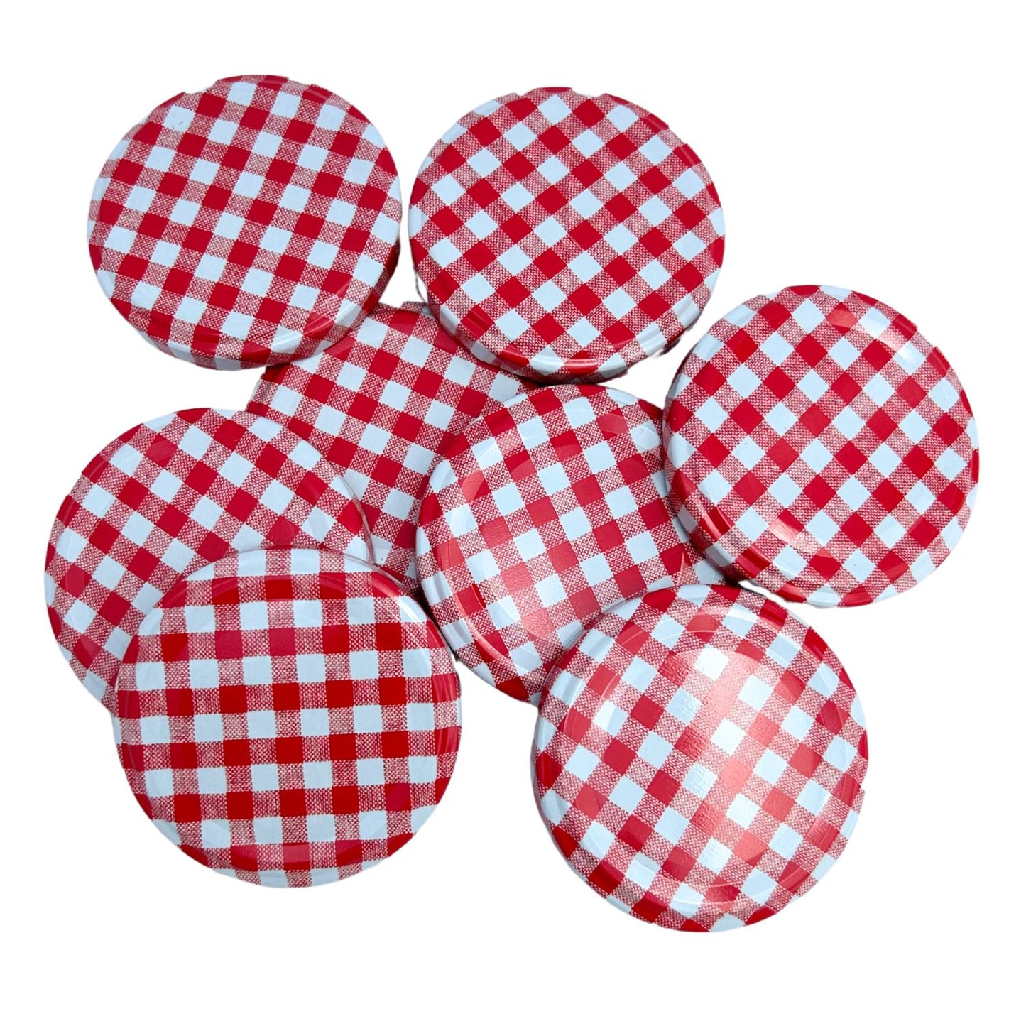 Bramley & Sage 63mm Red Gingham Jam Jar Lids