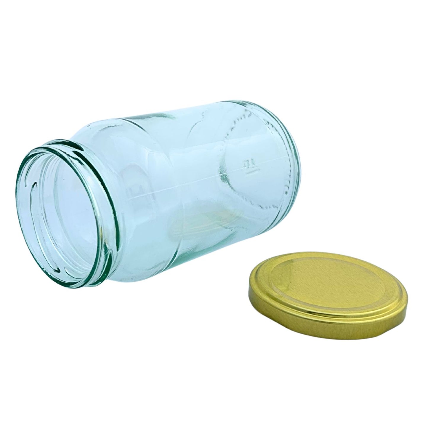 Bramley & Sage 1lb 375ml Round Glass Jars with Gold Twist-Off Lids – Select Quantity