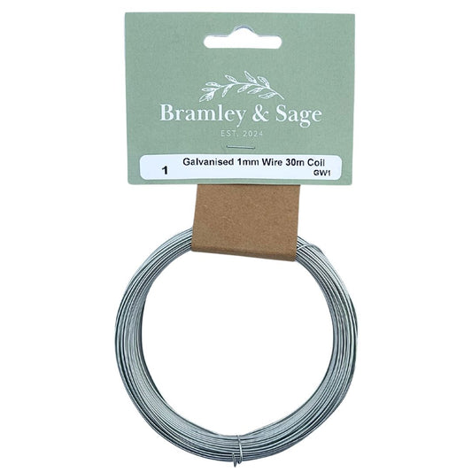 Bramley & Sage Galvanised Wire Coil 1mm x 30m