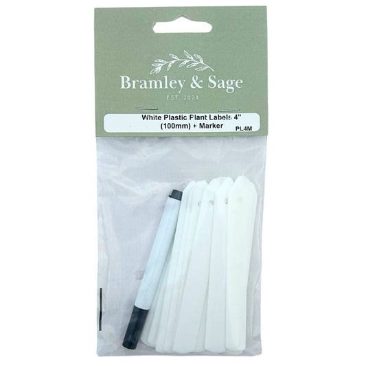Bramley & Sage White Reusable Plant Labels with Marker Pen (25 labels)