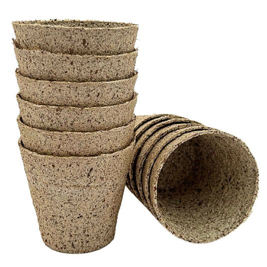Bramley & Sage 8cm Round Peat-Free Fibre Jiffy Plant Pots (Pack of 50)