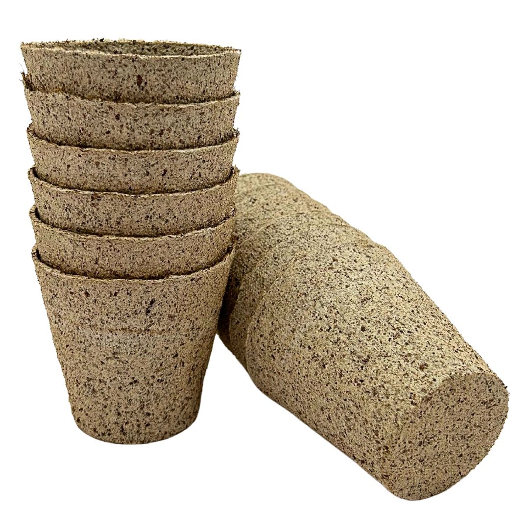 Bramley & Sage 8cm Round Peat-Free Fibre Jiffy Plant Pots (Pack of 50)