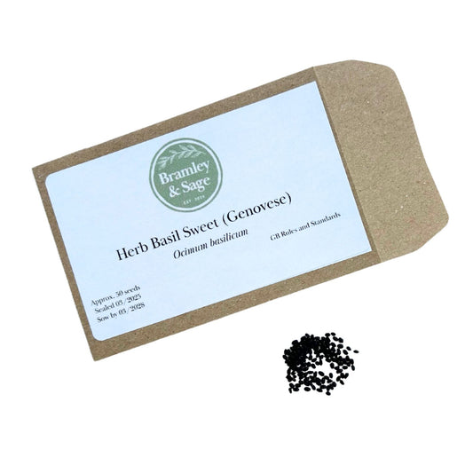 Bramley & Sage Sweet Genovese Basil Seeds – approx. 50 seeds pp.