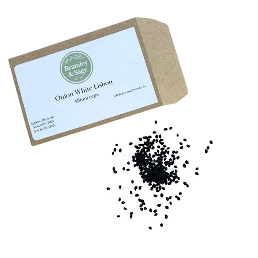 Bramley & Sage White Lisbon Salad Onion Seeds – approx. 100 seeds pp.