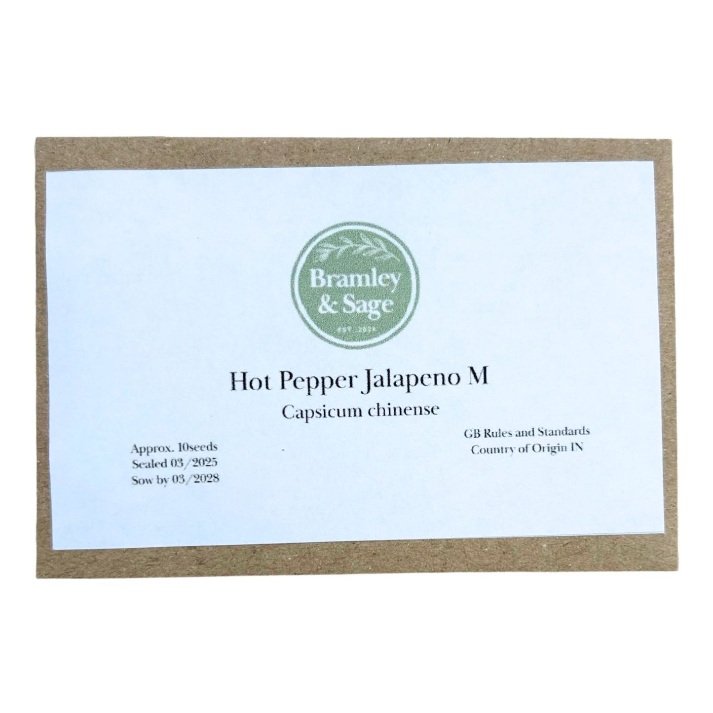 Bramley & Sage Jalapeno Hot Chilli Pepper Seeds – 10 seeds pp.