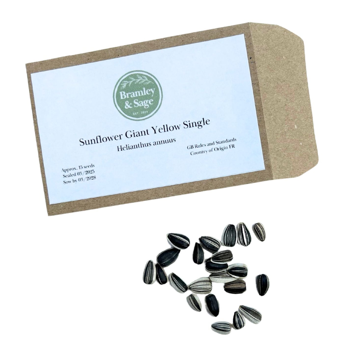 Bramley & Sage Giant Yellow Sunflower Seeds – 15 seeds pp.