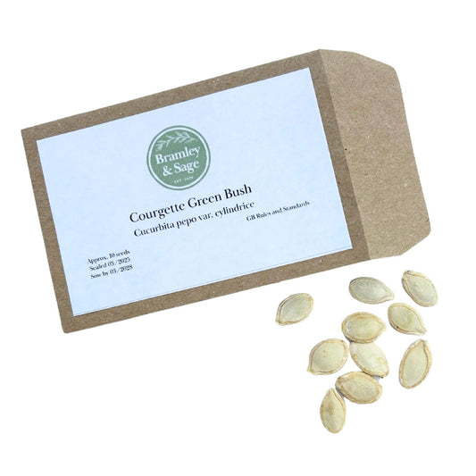 Bramley & Sage Green Bush Courgette / Marrow Seeds – 10 seeds pp.