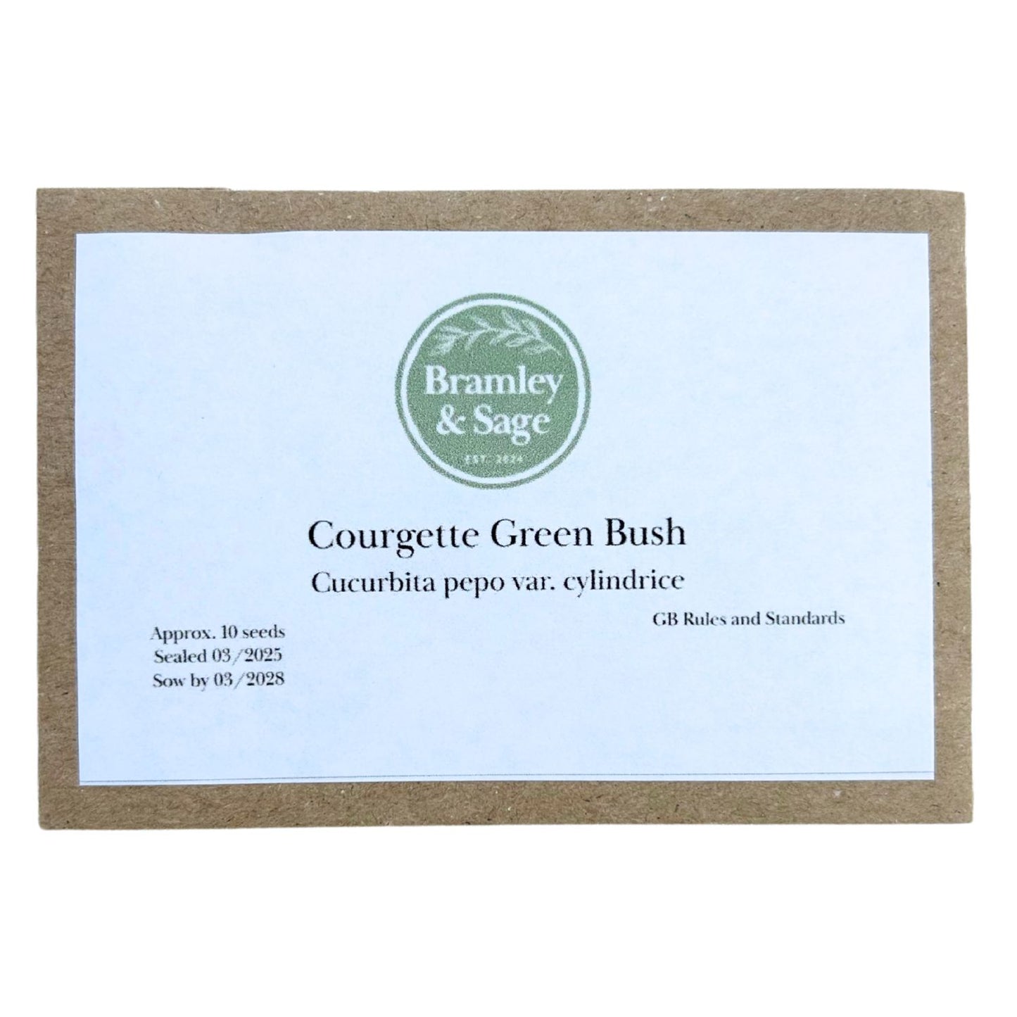 Bramley & Sage Green Bush Courgette / Marrow Seeds – 10 seeds pp.